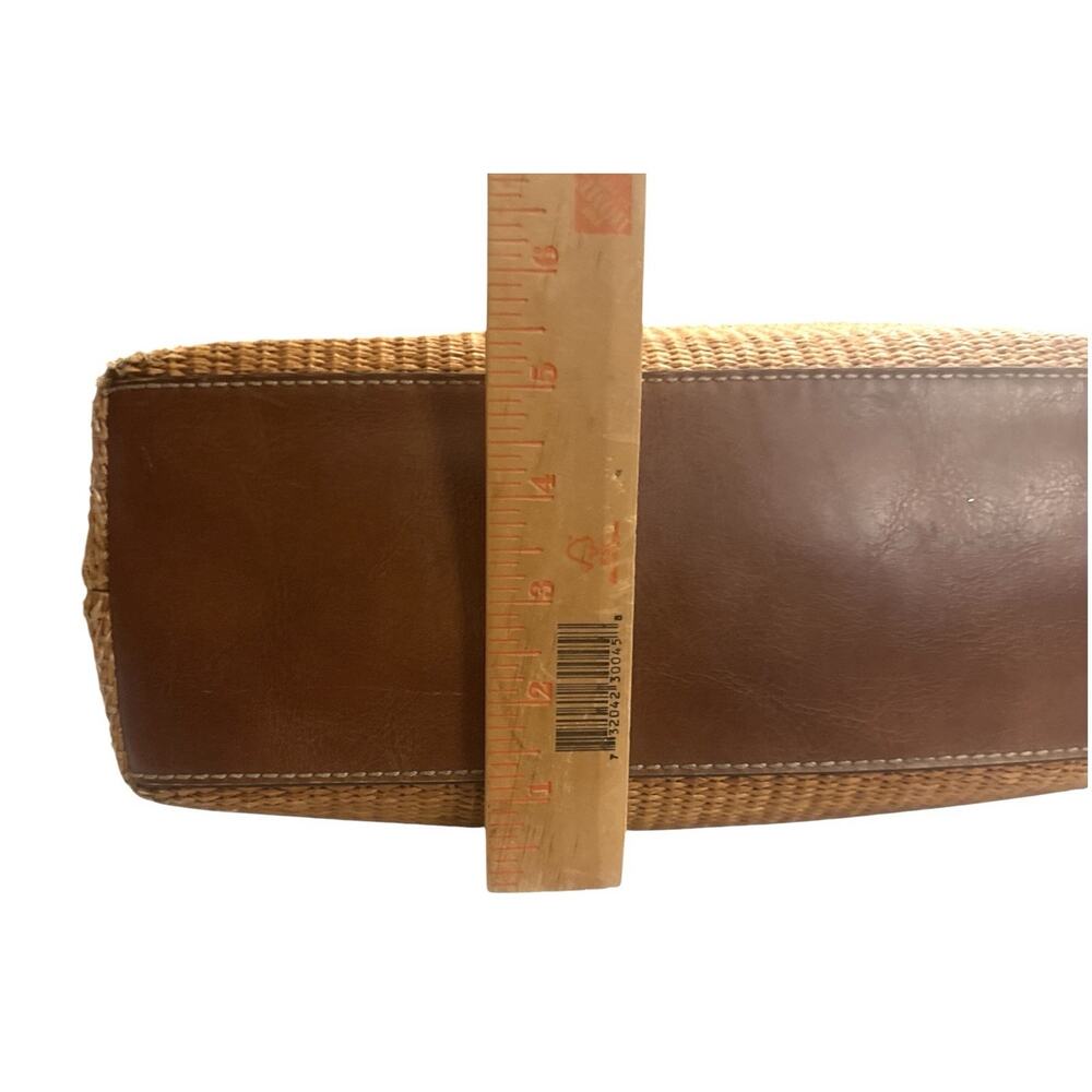 Fossil Purse Thatch Weave & Leather Shoulder Bag Brown Brass Accents - Picture 16 of 16